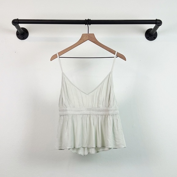 NWT O’Neill Kelby Sleeveless Peplum Top in Aqua Sky Green/White - Picture 5 of 8